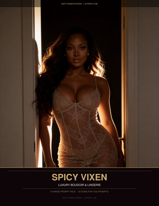 Spicy Vixen: Luxury Boudoir & Lingerie AI Prompt Pack